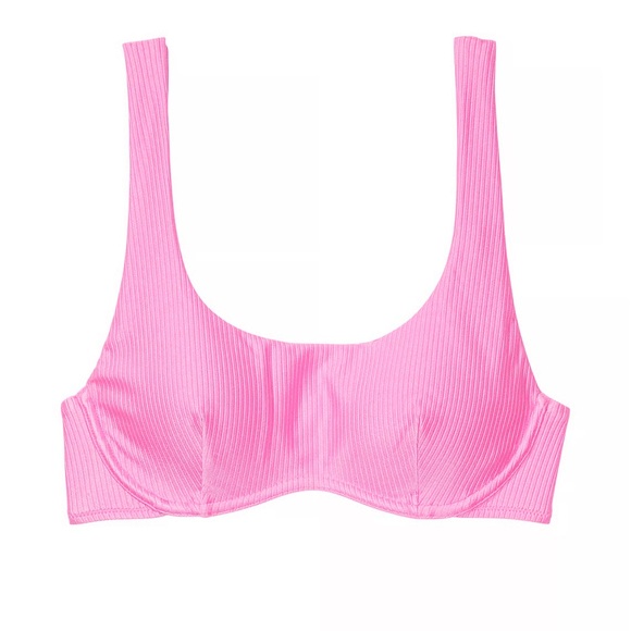 Pink Ribbed Bikini Top - Picture 3 of 3